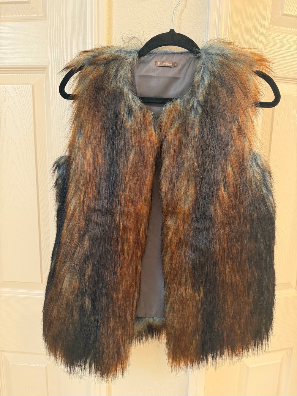 J. McLaughlin Faux Fur Vest in Brown and Black Tones